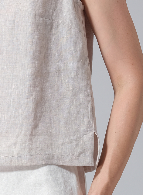 Linen Nice Fit Sleeveless Tank Top