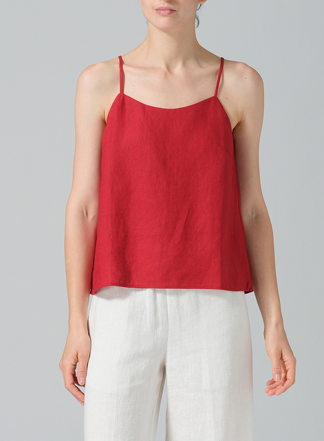 Linen Spaghetti Strap Cami Top