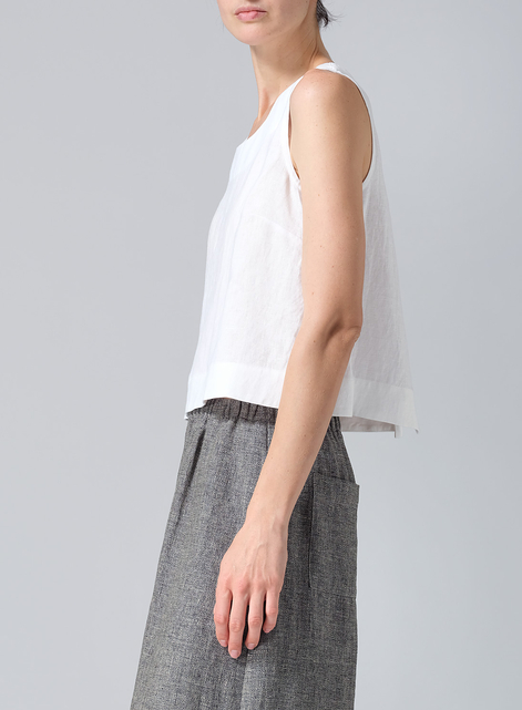 Linen Sleeveless Vest Top