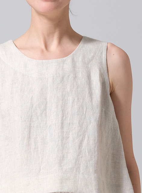 Linen Sleeveless Vest Top