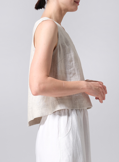 Linen Sleeveless Vest Top