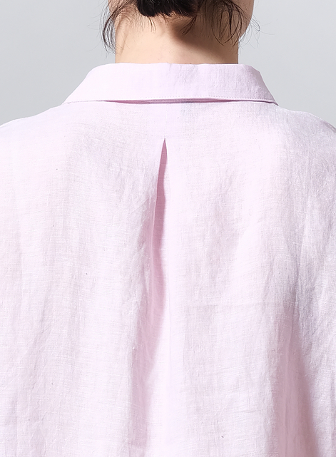 Linen Sleeveless Collar Shirt Top