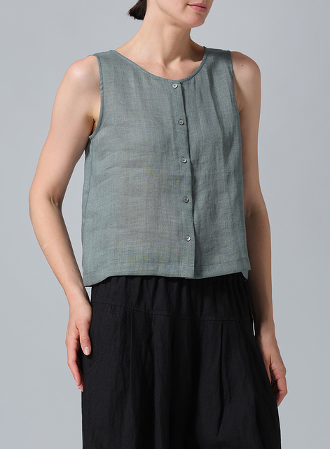 Linen Sleeveless Top Tank