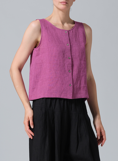 Linen Sleeveless Top Tank