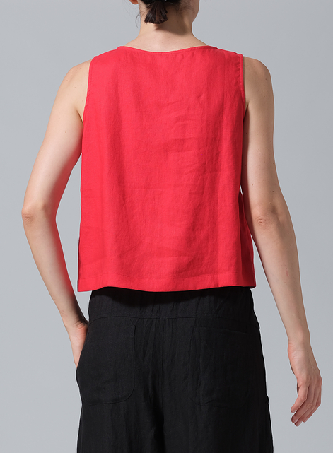 Linen Sleeveless Top Tank