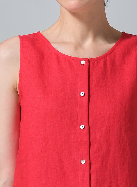 Linen Sleeveless Top Tank