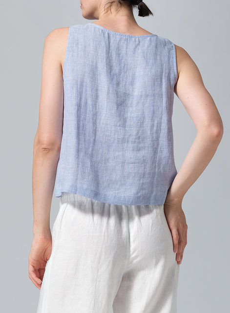 Linen Sleeveless Top Tank