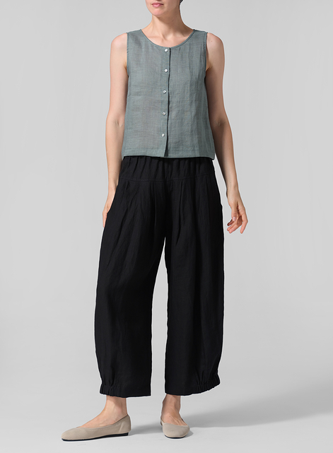 Linen Sleeveless Top Tank