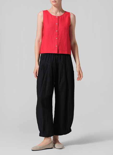 Linen Sleeveless Top Tank