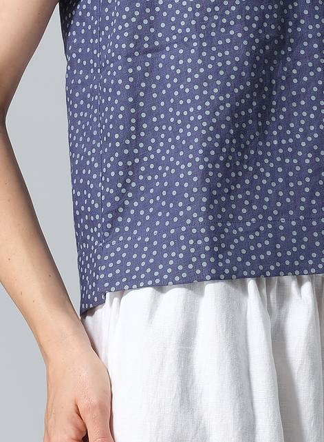 Linen Sleeveless U-neck Vest Top