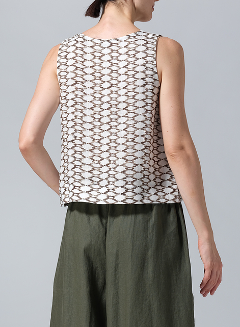 Linen Sleeveless U-neck Vest Top