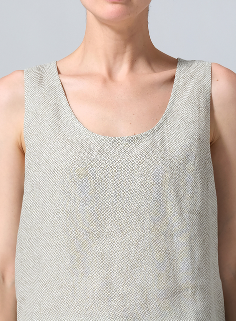 Linen Sleeveless U-neck Vest Top