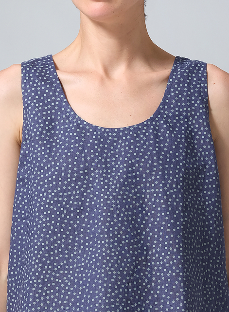 Linen Sleeveless U-neck Vest Top