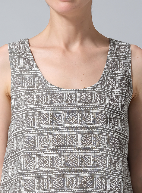 Linen Sleeveless U-neck Vest Top